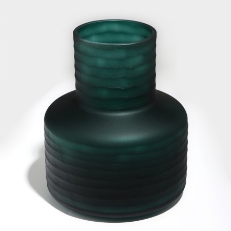 Vase for Florentine flowers from green glass 24 x 21 x 21 cm-1