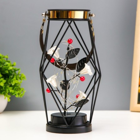 Nightlight "Flowers" LED from AAA batteries Black 16x16x25 cm Risalux-3