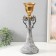 Summary Metal for 1 candle "Luciano" gray with gold 16x16x42 cm