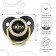 Nipple - Orthodontic dummy. Boss, with a cap, +6 months, black/gold, rhinestones