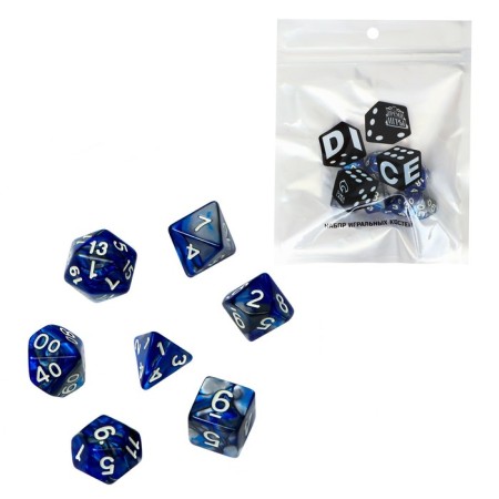 Cubes set for D&D (Dungeons and Dragons, DND) "Game. Lazurit", Series: D&D, 7 pcs