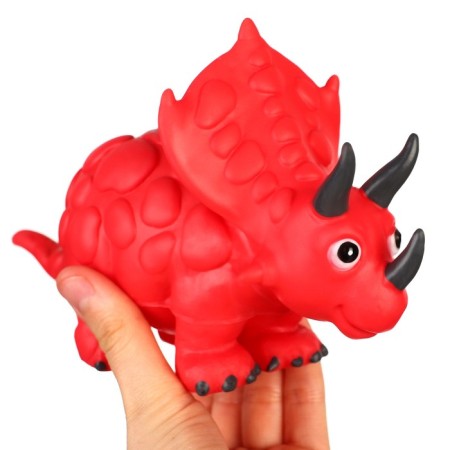 Rubber toy for the bath "Dinosaur: tricratops", 24 cm, with a squeal, crumb I-3