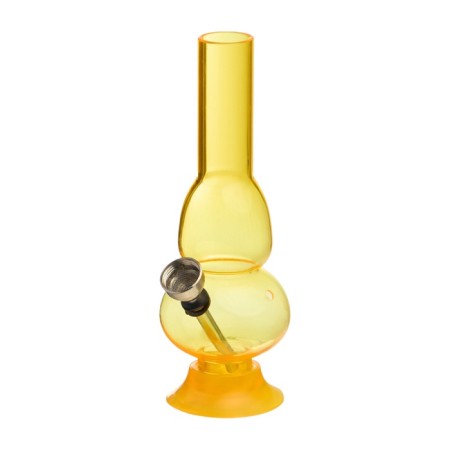 Bong smoking, h-15 cm, "ball and bell", acrylic, yellow