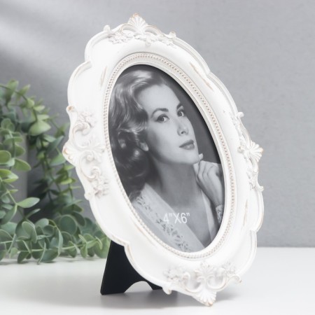 Polystone photo frame 10x14.5 cm "openwork accents" white 16.5x21.5 cm-1