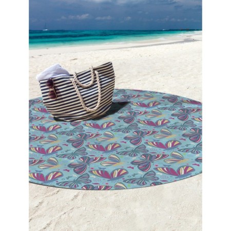 Pareo and beach rug "Mosaic butterflies", d = 150 cm-2