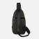 Male sling bag from textiles, headphones, green color