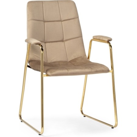 LANA Metal/velor, gold/beige 57x56x88 cm stool