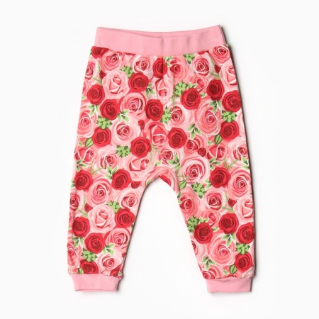 Pants children, white color/flowers, height 86 cm