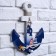 Interior hanger "anchor", 1 hook, white-blue, 28 x 20 x 5 cm