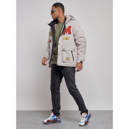 Winter male jacket, size 52, gray color-1