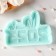 Silicone form "2023 ears", 11 × 7.7 × 1 cm, turquoise color