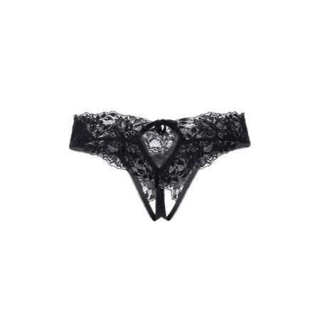 Panties with Erolata access, with a neckline, lace, black, size 50-52-8