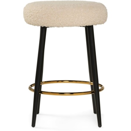Barrier stool Plato Metal/Builder fabric, black/white 43x43x65 cm-1