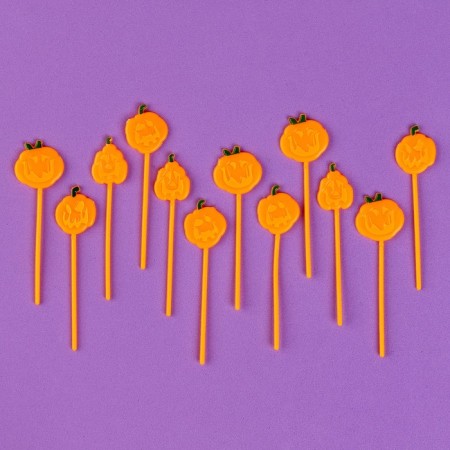 Pumpkin skewers, 12 pieces in a set, orange color-1