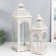 Summary Metal "Lantern - White lace" set 2 pcs white 17x17x52, 13x13x39.5 cm