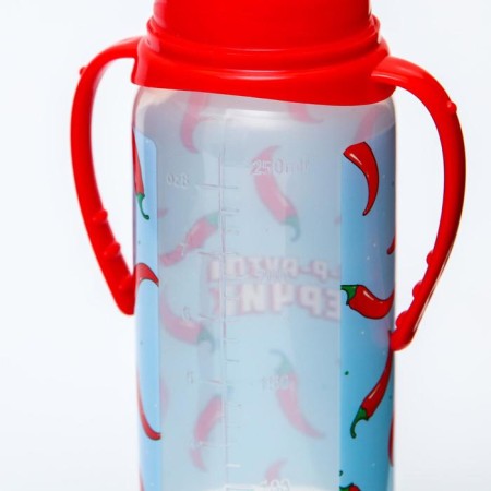 A bottle of feeding “Cool pepper”, classic throat, 250 ml., 0 months, cylinder, with handles-5