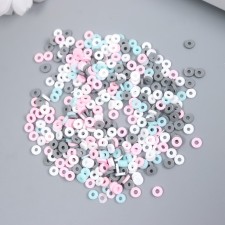 Бусины для творчества PVC "Колечки зефирные" набор ≈ 330 шт 0,1х0,4х0,4 см