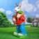 Garden figure "Hare with Mishka" 57cm mix