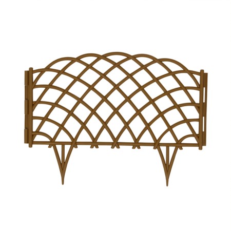 Decorative fence, 34 × 270 cm, 6 sections, plastic, brown, “diadem”-11
