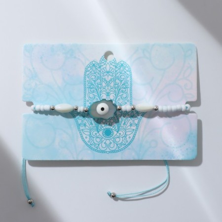 Bracelet-reinforcing “thread of desires” Hams's hand, white blue color-2