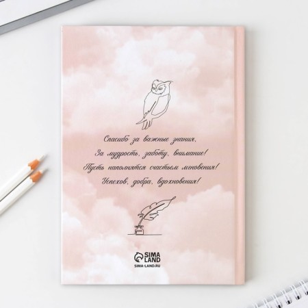 Gift set “Teacher - Source of Wisdom”: A5 Diary, 80 sheets, Ballic metal handle 0.8 mm, soap petals-6
