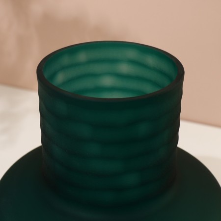 Vase for Florentine flowers from green glass 24 x 21 x 21 cm-5