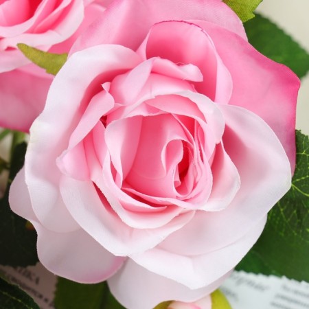 Artificial flowers "bush roses" 8x65 cm, pink-1