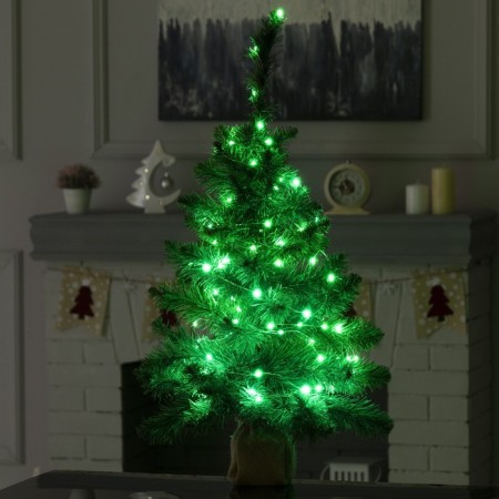 Garland "thread" 10 m Rosa, IP20, silver thread, 100 LED, remote control, glow RGB, USB-2