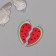 Decor for creativity metal, enamel "watermelon heart" set 2 pcs 3x2.8 cm