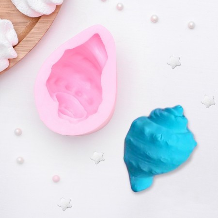 Mold "shell", silicone, 8.5 × 6 × 4.1 cm, pink color
