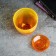 Flower pot with pallet No. 4 "Aleb" yellow-orange, 2 l