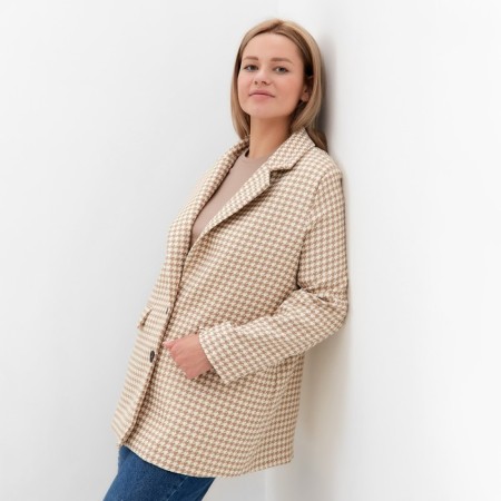 Female jacket, light beige color, goose foot, size 52-5