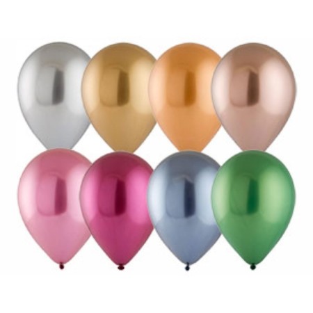 Latex ball 12 ", chrome, set 50 pcs., Mix