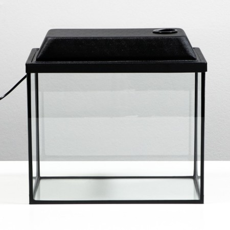 Aquarium "rectangular" with a lid, 25 liters, 38 x 21 x 31/36 cm, black-6