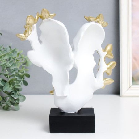 Souvenir Polystone Bust "couple - tenderness. Roy butterflies" White with gold 7x21.5x29 cm-2