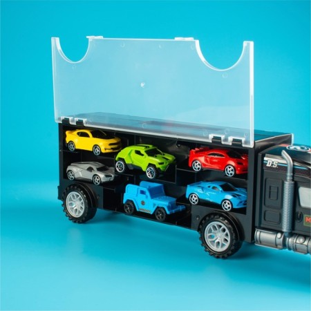 Carrier truck, with 6 racing cars-9