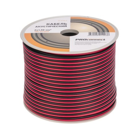 Acoustic cable Proconnect 2 x 1.50 mm², red-black, 100 m-1