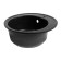 Sink for a kitchen made of stone Zein 3/Q4, D = 510 mm, round, overflow, black color black