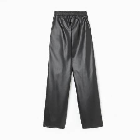 Women's trousers (eco-leather) minku: classic color black, rn 46-7