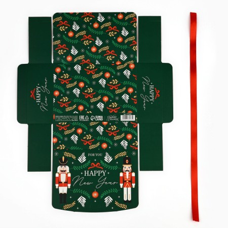 Box folding double -sided "Nutcracker", 16.5 x 12.5 x 5 cm, without tape, new year-6