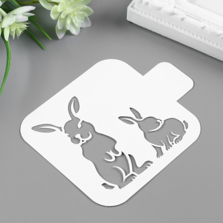 Stencil plastic "Bunny" 9x9 cm-1