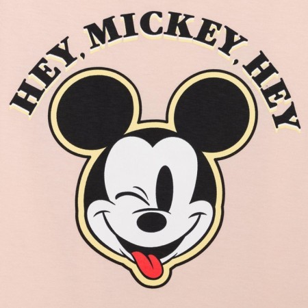 Shorted T -shirt "Hey Mickey" Mickey Mouse, pink color-1