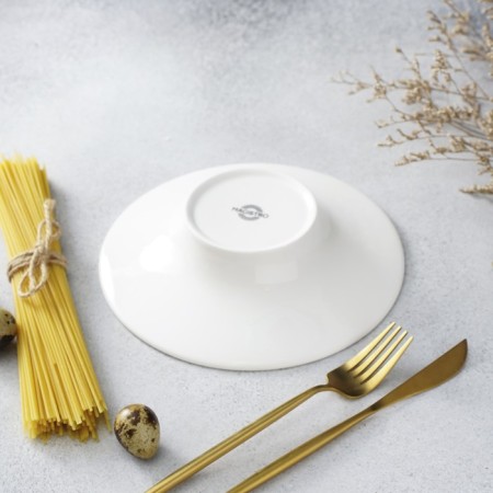 Porcelain plate for Magistro Paste "Blanche", 200 ml, D = 20.5 cm, white color-4