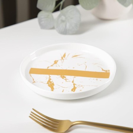 Ceramic pies Gold, d = 15 cm, white color-1