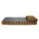 Handwheel chair-bed "Octa", size 75x100x75 cm, mobbled, brown strip