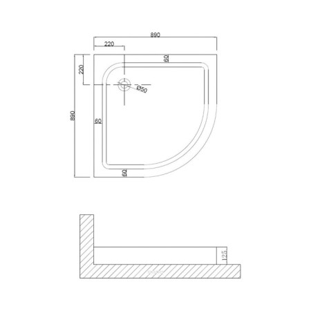 Show's pallet niagara ng-90-90, 90x90x13 cm, acrylic, semicircular-1