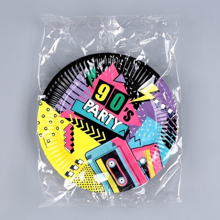 Set of paper dishes disposable 90 »: 6 plates, 6 glasses, game-6