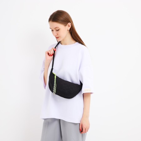 Women's bag over the shoulder, black color 30*14*10 cm-7
