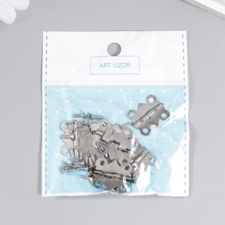 Loop for the casket metal curly silver set 8 pcs 2x2.1 cm-3