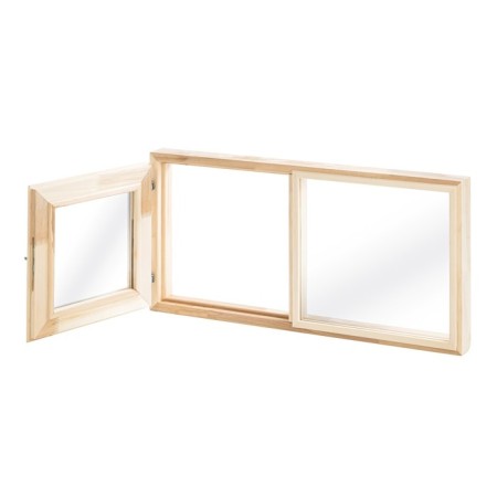 The window is double, one sash opens, double glass 40x80-3